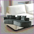 thumbnail image 3 of Modern Curved Corduroy Sectional Sofa – 2-Piece Modular Set with 4 Pillows for Living Room, Bedroom or Office, 3 of 22