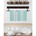 thumbnail image 3 of Aqua Beige Striped Kitchen Dish Towels for Drying Dishes Set of 3, Modern Farmhouse Retro Lines Waffle Weave Microfiber Hand Tea Bathroom Towels Quick Dry & Absorbent Towel 15.7x23.6, 3 of 7