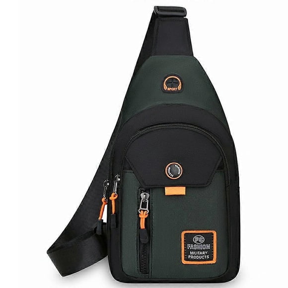 Stylish Casual Men Chest Bag Water Repellent Nylon Single Shoulder Crossbody Bag with Outer Decor -