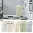 thumbnail image 3 of Yhmxh Household Trash Cans 6L, Large Capacity Cream Wind With Lid Garbage Cans Plastic Swing Top Garbage Can Slim Waste Bin for Under Sink/Cabinet, Kitchen Office Bedroom Bathroom College Dorm, White, 3 of 3