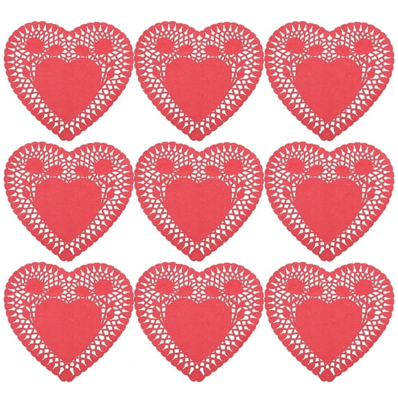 100 Sheets Mini Heart Doilies Paper Placemat Wedding Party Decoration Ornaments