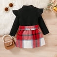thumbnail image 4 of BLVB Toddler Baby Girl Fall Winter Outfit Long Sleeve Knitted Ruffle Shirt Sweater Top Mini Skirt 2PCS Kids Clothes Set, 4 of 4