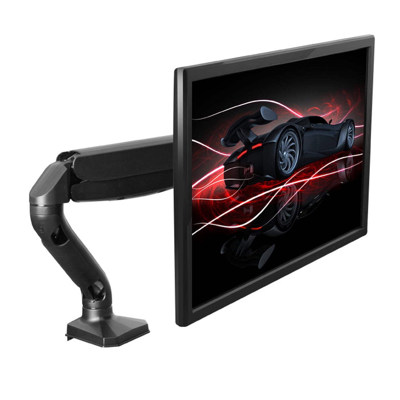 Single Computer Monitor Arm Mount with 2 USB Ports. ergonomic