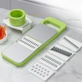 thumbnail image 4 of Meitianfacai Multifunctional Grater Five Cutting tools Round Vegetable Chopper Vegetable Chopper Food Chopper with Container Vegetable Chopper with Container(Green), 4 of 9