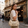 thumbnail image 2 of Btomtd Retro Style Crossbody Bags for Women, Relaxed PU Leather Buckle Handbag, Pleated Underarm Shoulder Purse for Daily Commuting, White, 2 of 6