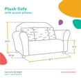 thumbnail image 6 of Keet Plush Kids Sofa with Accent Pillows - Khaki, 6 of 7
