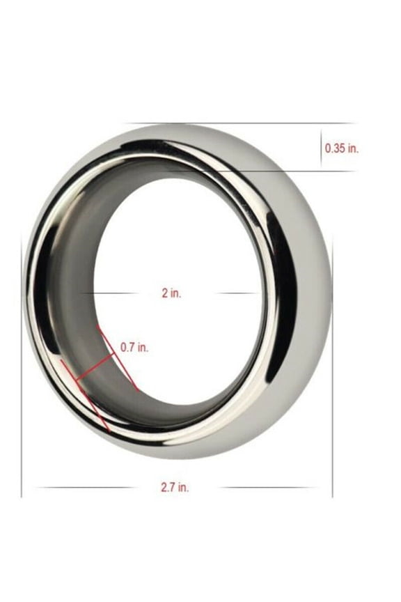 1.75" 2" Thick Heavy Stainless Steel Metal Silver Cock Ring Male Penis Enhancer