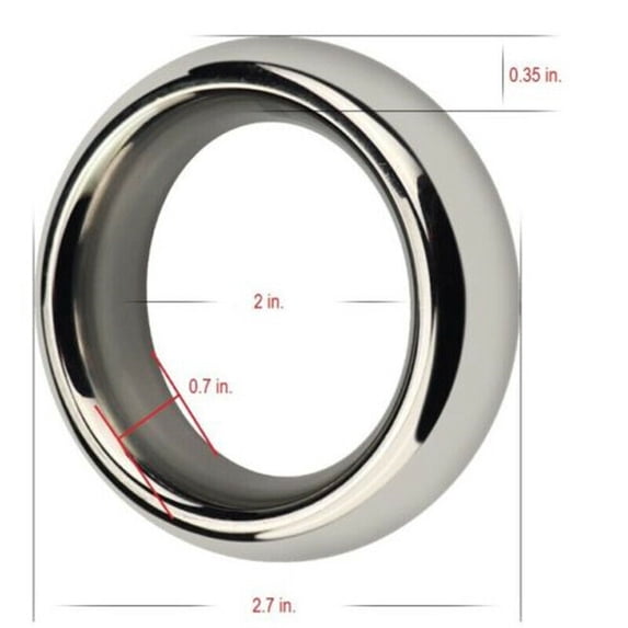 1.75" 2" Thick Heavy Stainless Steel Metal Silver Cock Ring Male Penis Enhancer