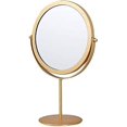 thumbnail image 1 of Espejo de mesa, espejo giratorio de metal, independiente, ajustable, 19 cm, redondo, color dorado, 1 of 4