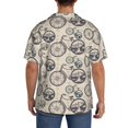 thumbnail image 3 of Fotbe Compass And Mountains In Bicycle Wheels Camisa Estampada de Manga Corta para Hombre, Casual de Verano, Estilo Playero, Sin Arrugas-Small, 3 of 5