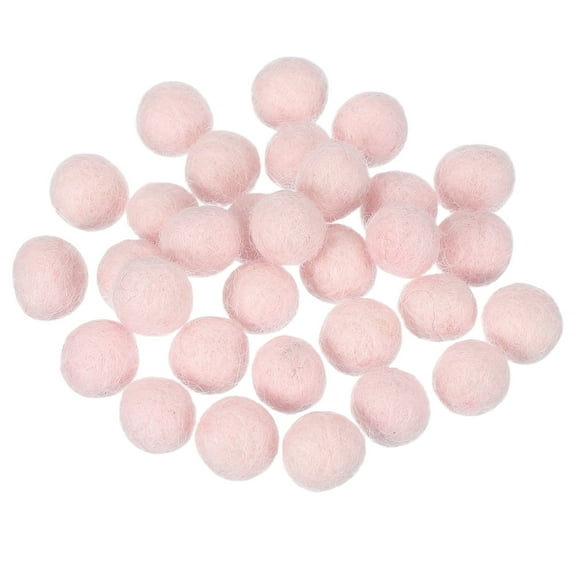 Uxcell 30 Pcs Wool Felt Balls Beads, 0.6 Inch Felt Pom Poms for Crafts, Handmade Pompoms Bulk Small Bead for Nursery Handicrafts and DIY Art Decoration, Light Pink