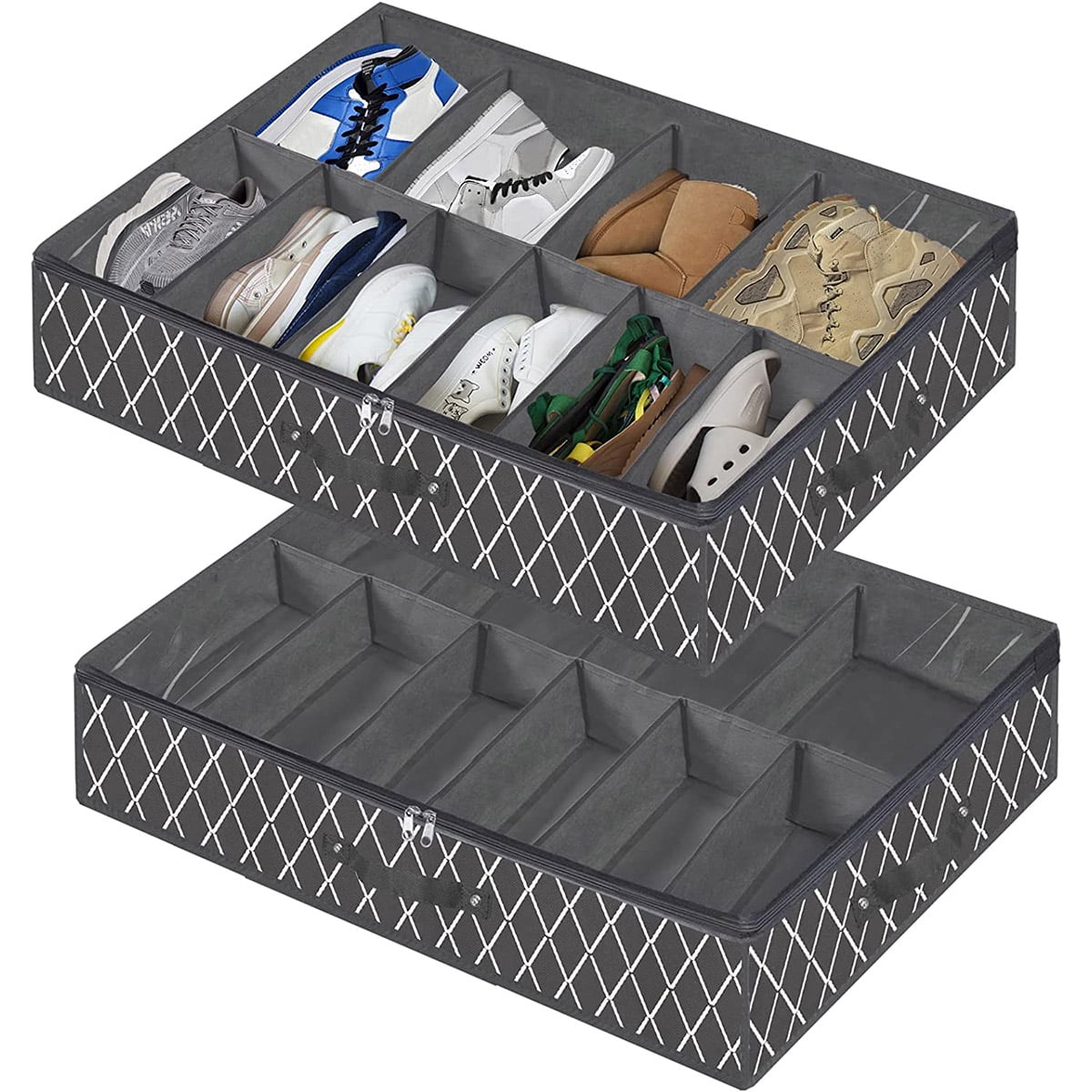 Under Bed Shoe Storage Organizer,Sturdy Underbed Shoe Bin Container Box