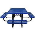 thumbnail image 6 of GVN Picnic Tables for Backyard,Square Outdoor Steel Picnic Table 46" blue ,with umbrella pole, 6 of 8