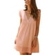 thumbnail image 3 of VISgogo Vestido casual para mujer, manga voladora, cuello en V, ahuecado, color sólido, suelto, vestidos acampanados VISgogo moda, 3 of 7