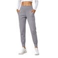thumbnail image 3 of VBVC Women's High Waisted Yoga Joggers , Slim Stretchy Lounge Pants For Women , Ladies' Fall Winter Running Bottoms with Pockets, *Gray , Large, 3 of 8