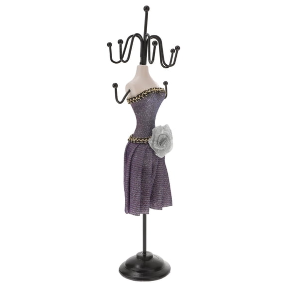 PAMINGONO Lavender Iron Jewelry Stand, Multifunctional Necklace and Bracelet Holder for Desktop and Retail Store Display