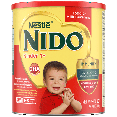 Nestle NIDO Kinder 1+ Toddler Powdered Milk Beverage - Canister - Shelf Stable Toddler Drink 28.1 oz
