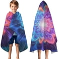 thumbnail image 3 of Colorful Tie Dye Burst Flower Pattern Hooded Bath Towel，50"x30" for Ages 3 To 12 Kids, Quick Dry Lightweight Soft Microfiber Hood Beach Towel Cover Up for Kids, 3 of 7