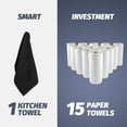 thumbnail image 6 of Homieway 6 Pack Kitchen Towels, 100% Cotton Dish Cloths, 15x25 Inch Ultra Soft Tea Towels, Super Absorbent Terry Dish Towels Rags for Kitchen, Black, 6 of 8