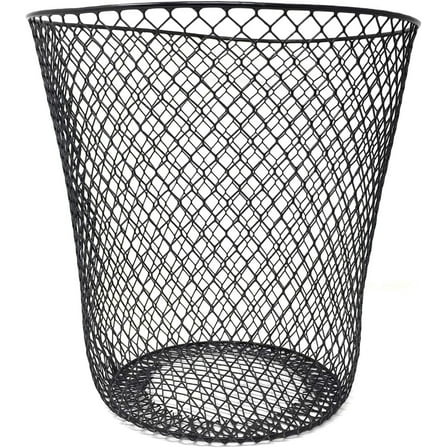 Essentials Wire Mesh Waste Basket (Black)