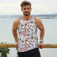 thumbnail image 6 of Gukieu Abstract Floral Print Men's Quick Dry Fitness Vest, Round Neck Sleeveless Fitness Bodybuilding Top-X-Large, 6 of 7