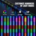 thumbnail image 4 of KFFKFF 2-Pack 4ft LED Whip Lights, Waterproof RGB with APP & RF Remote, Includes 4 Flags, for UTV, ATV, Motorcycle, RZR, Can-am, Truck, Off-road, Go-kart, 4 of 9