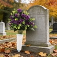 thumbnail image 6 of CuiLiyq Artificial Cemetery Flowers for Grave, Grave Decorations Roses, Memorial Flowers Bouquet with Vase for Grave Cemetery Decoration, 1 Bouquet, 6 of 7