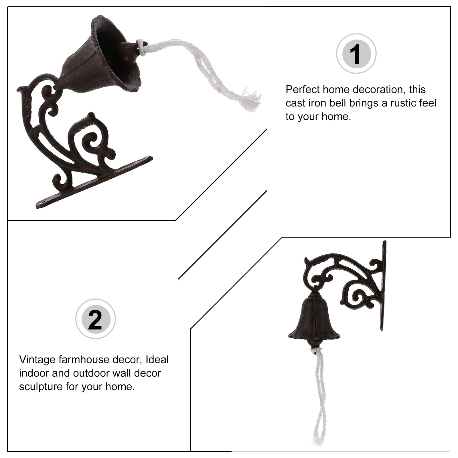 jojofuny Indoor Use Doorbell Bronze 1 Set 5.6X6.3In