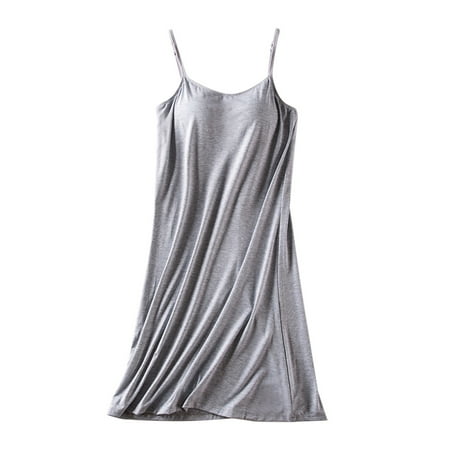 

Tosmy Women Sleepwear Women s Casual Loose Chest Pad Mid Length Summer Suspender Pajamas Bottoming Dress Nightdress For Women