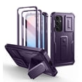 thumbnail image 1 of Dexnor for Samsung Galaxy S24 FE Case with Built-in Slide Camera Cover & Screen Protector & Kickstand,Heavy-Duty Shockproof Rugged Case Full-Body Bumper Protective Cover for Galaxy S24 FE 2024,Purple, 1 of 7