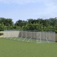thumbnail image 1 of vidaXL Outdoor Dog Kennel Silver 4x16x2 m Galvanised Steel, 1 of 2