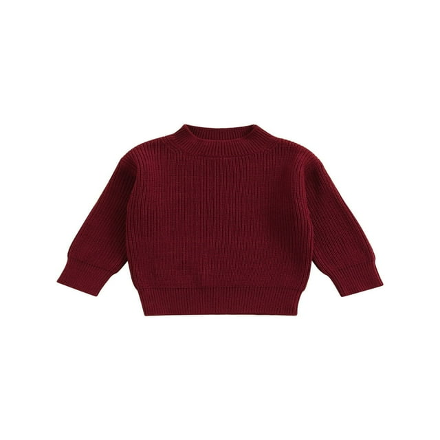 Bébé Fille Garçon Tricot Pull Chemisier Pull-Over Sweat-Shirt Chaud Col Rond à Manches Longues Tops pour Bébé Tout-Petit
