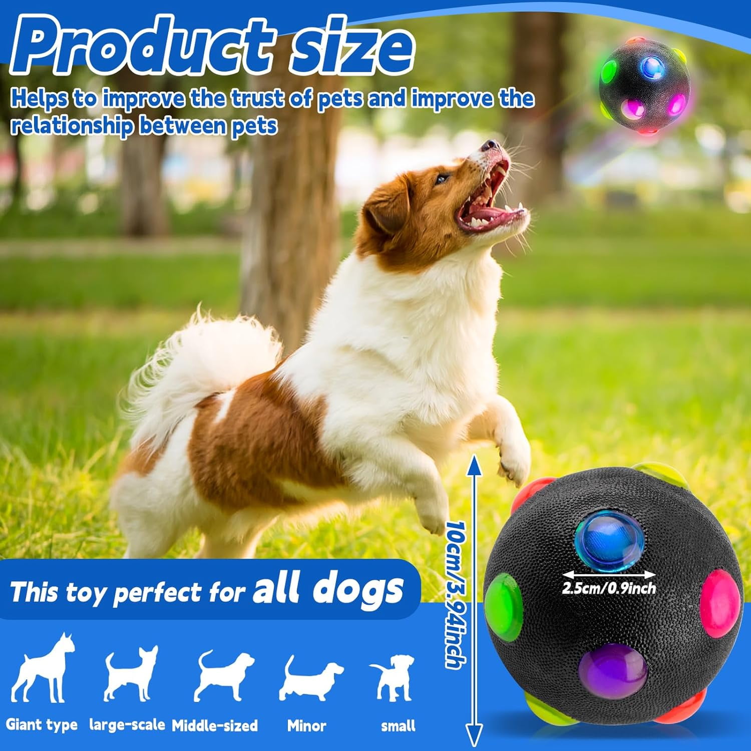 Illuminated dog ball hot sale