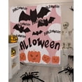 thumbnail image 4 of Halloween Pumpkin Yellow Black Bat Pink Texture Shower Curtain Set ，Waterproof Fabric Shower Curtains Shower Curtains for Bathroom,Bathroom Decor 36"x72", 4 of 6