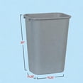 thumbnail image 2 of 10.25 Gallon / 41 Quart Gray Rectangular Plastic Wastebasket Trash Can - 20 Inch Tall Compact Open Top Bin for Office, Home, Bathroom & Desk Side Use (15.25" x 11.25" x 20"), 2 of 5