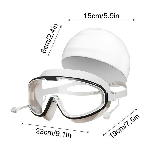 Goggles Adult Swimming Adult Large Frame Swimming Goggles High Definition Swimming Goggles Swimming Cap Piece Earplugs Sports Equipment Earplugs for Swimming