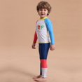 thumbnail image 4 of Uccdo Toddler Boys Rashguard Two Piece Swimsuits Kids Long Sleeve Sunsuits Surf Bathing Suit Swimwear 2-9T, 4 of 8