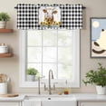 thumbnail image 2 of Farm Animal Cow Valance Curtain for Windows Black Plaid Sunflower Floral Country Rod Pocket Curtain Valances Short Window Treatments Panels for Kitchen Bathroom Laundry Room Basement 56 x 16 Inch, 2 of 9