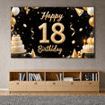 thumbnail image 5 of Gold Glitter Birthday Banner Happy 18th Milestone Birthday Celebration Party Decor for Birthday Party Event Decoration Indoor Celebration, 5 of 9