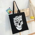 thumbnail image 6 of RUIYC Large Tote Top Handle Shoulder Bags Cat Skull - Kitty Skeleton Halloween Skull Cat 14.1x15.7in, 6 of 6