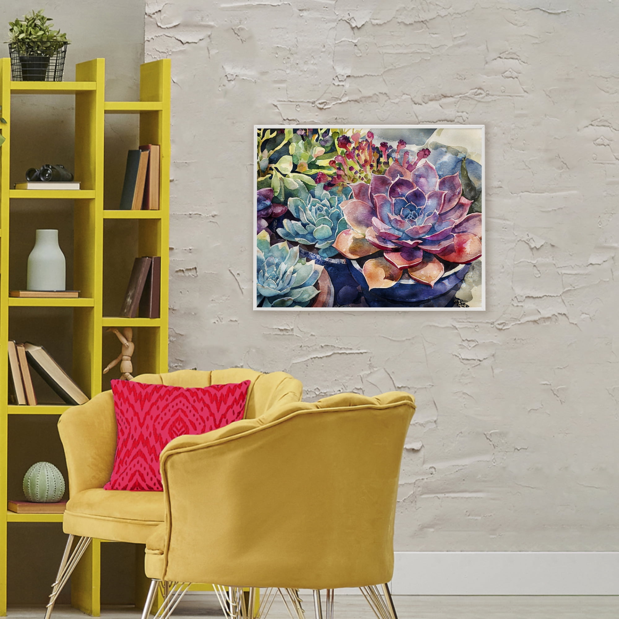 Stupell Industries Sun Kissed Succulents White Framed Giclee Art, design by Svetlana Aleynikova