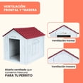 thumbnail image 4 of Casa para Perro Chico MascoAmigo para Exterior Térmica con ventilación, Resistente a la Intemperie con Techo Triangular para Lluvia, Roja, 4 of 8