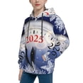 thumbnail image 2 of Lsque Gold Glitter Shining In Light With 2025 Patten Youth Hoodie Sweatshirt Pullover with Kangaroo Pocket Boys and Girls Hoodie Warm Hoodie for Kids-Medium, 2 of 6