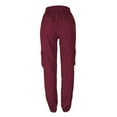 thumbnail image 4 of Brglopf Women's Cargo Joggers Pants Drawstring High Elastic Waist Outdoor Athletic Hiking Pants Workout Lightweight Trousers with Pockets, 4 of 7