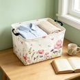 thumbnail image 4 of Canvas Storage Basket, Foldable Organizer Bin With Handles, Cute Print Box For Toys Clothes, 4 of 6