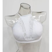 Mossimo White High Neck Crochet Halter Bikini 2-Piece Set Swimwear Large