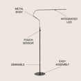thumbnail image 2 of JONATHAN Y Julian 65.25" Integrated LED Metal Floor Lamp, Black, 2 of 6