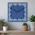 thumbnail image 6 of Navy Blue Geometric Wooden Wall Clock Silent Non Ticking, White Greek Key Design Burlap Modern Art Square Wall Clocks Battery Operated, Decor Clock for Home Office, Living Room, Kitchen, 10 Inch, 6 of 9