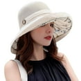 thumbnail image 2 of Women Mesh Sun Hats Summer Beach UV Protection UPF Packable Foldable Travel Wide Brim Chin Strap White, 2 of 4