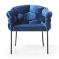 thumbnail image 2 of Modrest Debra Modern Blue Velour Dining Chair, 2 of 5